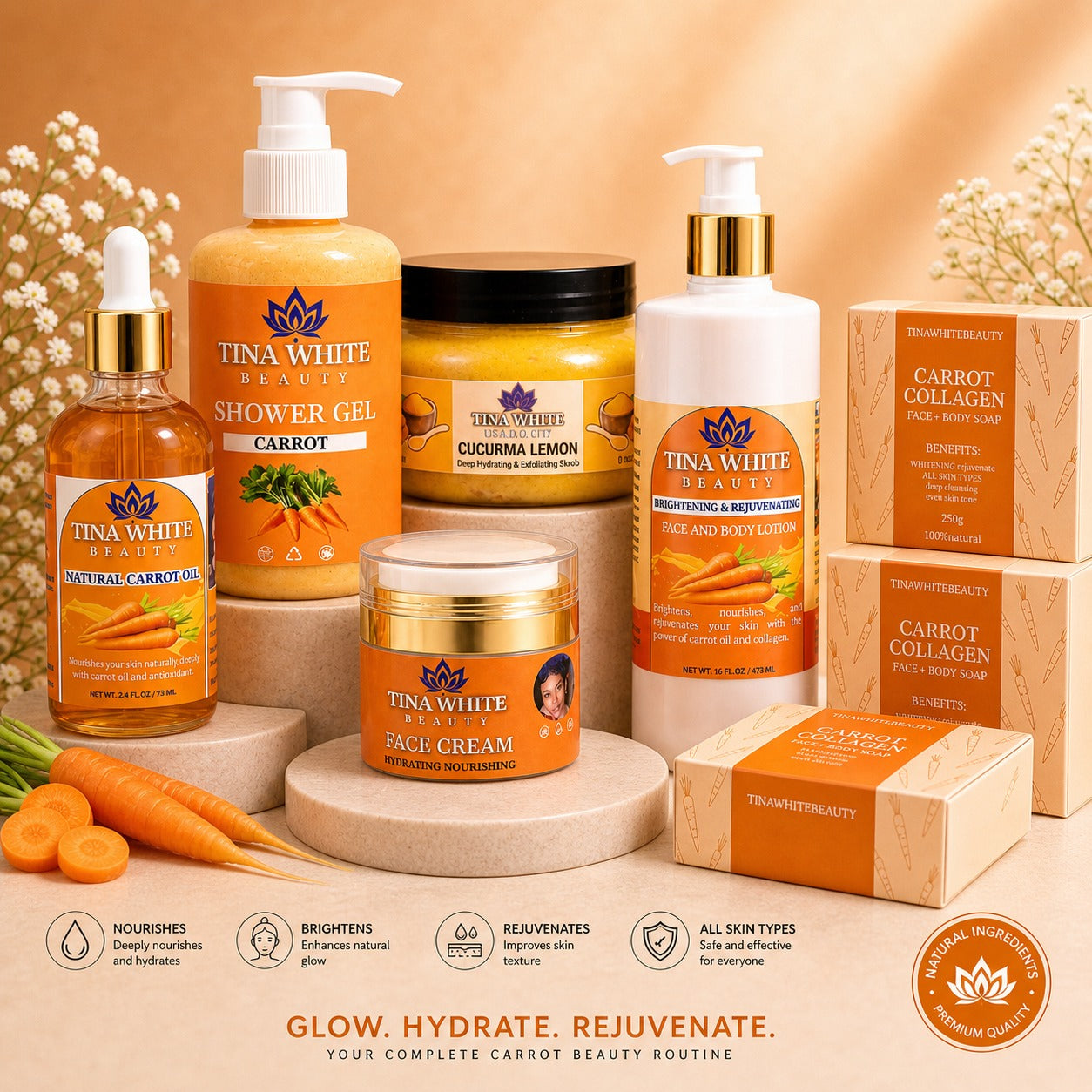 Papadap white  sets 6 pcs brightening and rejuvenating